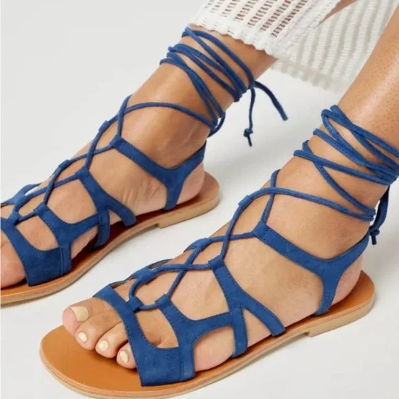 Urban Outfitters Hazel Gladiator Sandals in Navy Faux Suede. Size 9. Brand new! - Picture 6 of 6